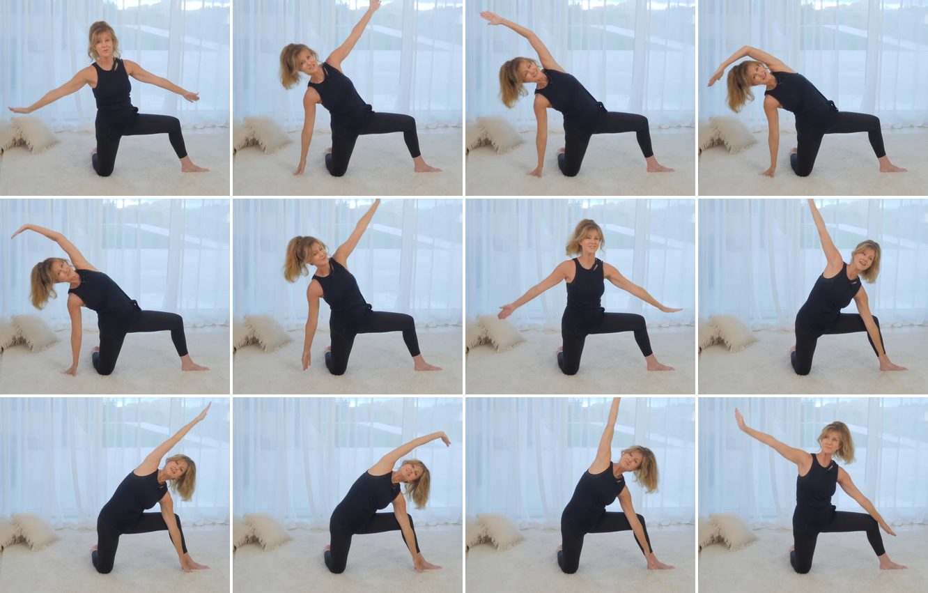 Kneeling Side Bend Over Extended Leg keyframes