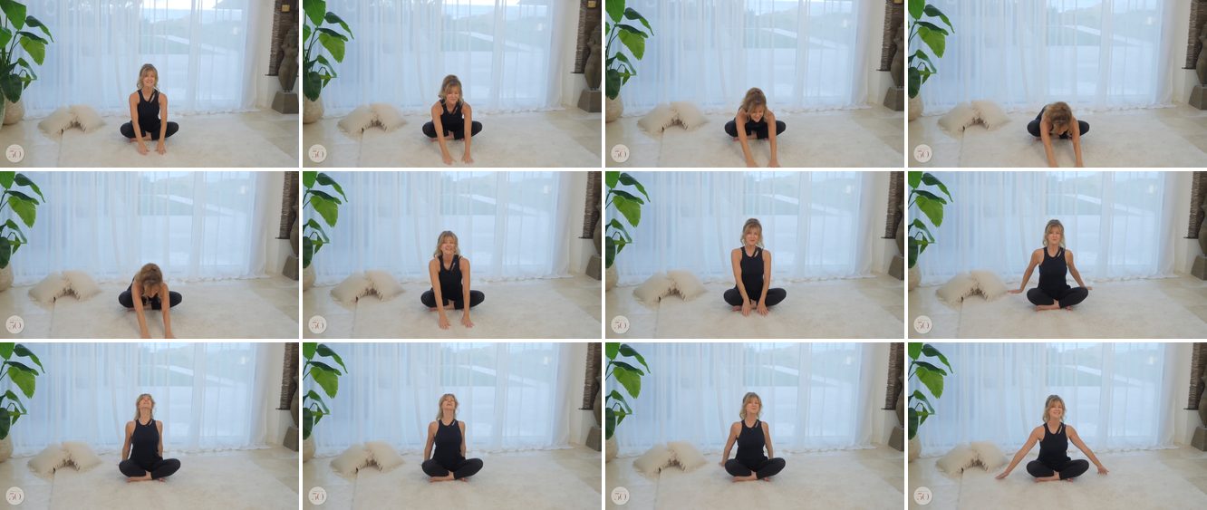 Seated Fold & Side Reach keyframes