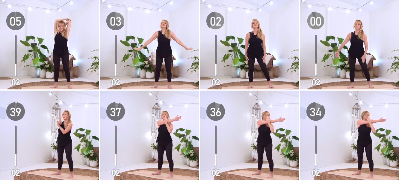 Deep Shoulder & Back Stretch keyframes